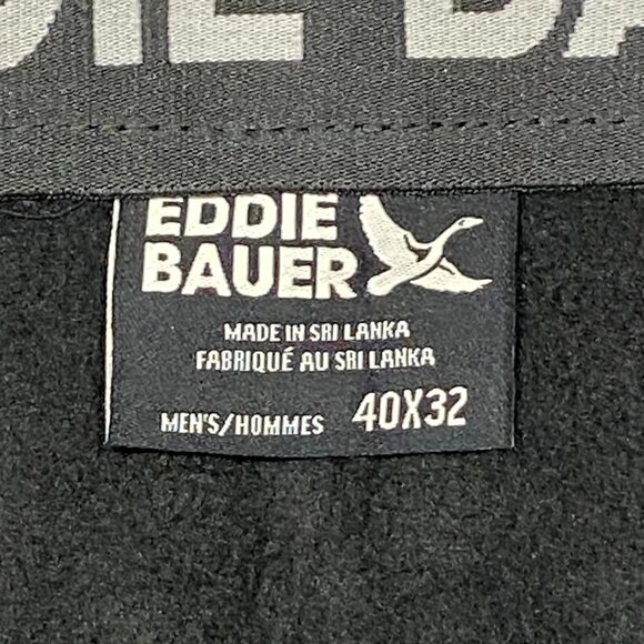 Eddie Bauer Fleece Lined Tech Pants Mens 40 x 32 Black Water Repellent Insulated - Picture 7 of 12